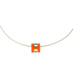 Palladium-plated Hermes Cage d'H pendant charm